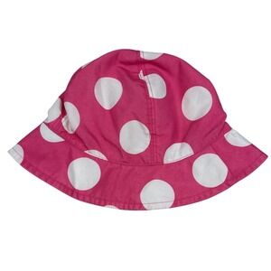 Old Navy Baby Toddler Pink Polka Dot Bucket Sun Hat Hook Loop Strap OTG16803